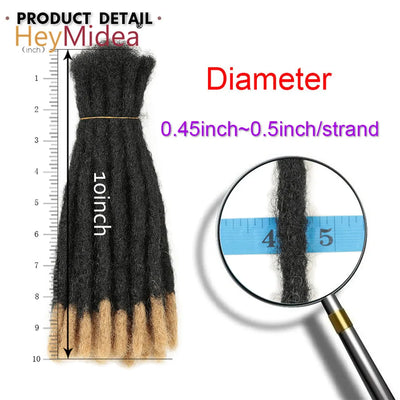 10 Inch Synthetic Dreadlocks Crochet Braids Hair  Handmade Locs Hip-Hop Style For Men And Women Ombre Braiding wig Extensions He