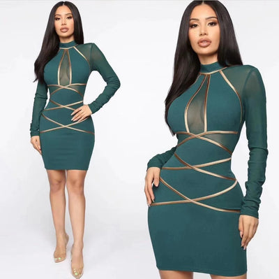 NOVANCE B2658 Dark Green Modern Fashion Woman Clothing Latest Women Clothing Girls' Party Casual Dresses Women Ladies