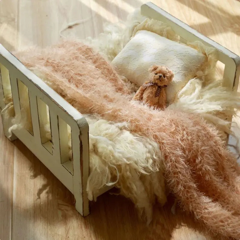 Handmade Baby Bamboo Bed Newborn Photography Props Wood Bed Infant Poses Chair Baby Photography Prop Studio Background Props