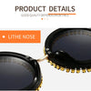 Luxury Brand Designer Round Diamond Sunglasses Women Fashion Vintage Party Travel Steampunk Sun Glasses Sexy Ladies Shades UV400