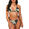Customized Logo Plus Size Hawaiian Leaves Custom Pattern Bandage Swimsuit Set Two Piece Set Padded Halter Womens Swimwear Bikini