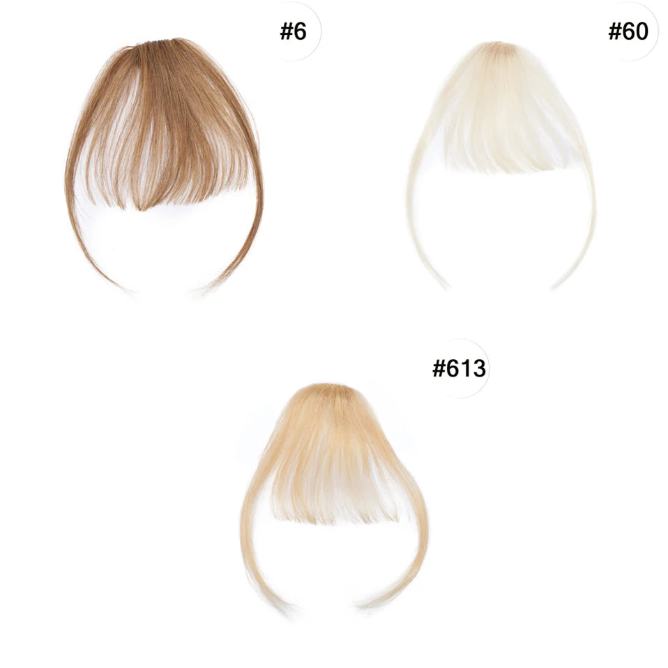 S-noilite 3g Air Bangs Wig Human Natural Black Brown Thin Invisible Fake Hairpiece Clip In Fringe Human Hair Extension For Women