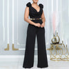 Boutique Wholesale 2025 Summer New Fashionable V-neck Sexy Wide Leg Sleeveless Women's Jumpsuit
