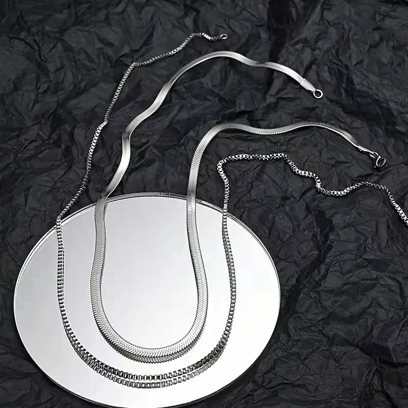 Luxury designer 925 Sterling Silver Flat snake box chain necklace for Men Women wedding fashion jewelry accessories gifts