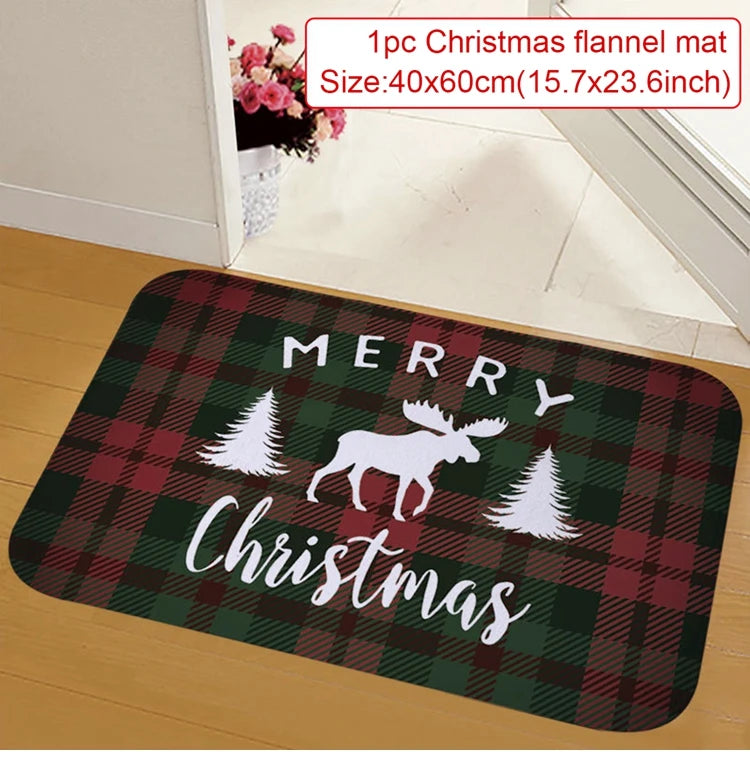 Christmas Door Mat Santa Claus Carpet Marry Christmas Decorations For Home 2024 Xmas Ornament Navidad Natal Gifts New Year 2025