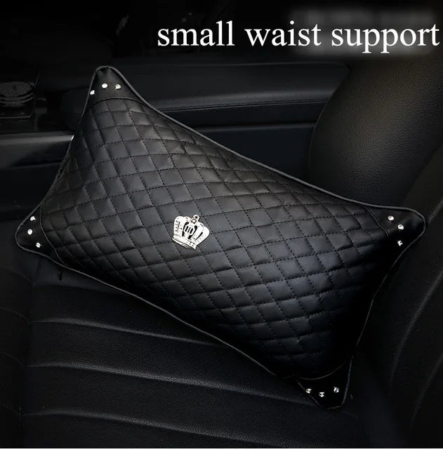 Universal PU Leather Car Steering Wheel Cover Bling Rhinestone Crystal Car Interior Decro with Crystal Crown Accessories Black