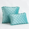 Inyahome Velvet Waist Throw Pillow with Pompom Solid Color Decorative Cushio Pillow Pink Grey Green Solid Velvet Home Pillowcase