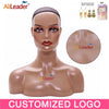 Female Mannequin Head With Shoulder Manikin Head Bust Wig Head Stand With Makeup For Wigs Display Necklace Free Earrings,Wig Cap