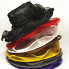 2021 Women elegant Sun Hats Wide Brim Sun Church Dress Wedding Derby Party Beach Floral multi-layered Organza Hat
