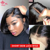 Queen Hair HD Bob Wig Bone Straight HD 4x4 5x5 6x6 Closure Wig HD 13x6 13x4 Full Frontal Bob Wig 100% Raw Human Hair Pre-plucked