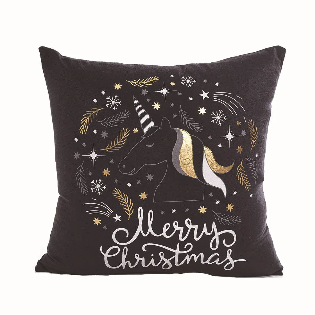 Black Bronzing Gold Foil Pillowcase Super Soft Velvet Cushion Decorative Pillow Home Decor Sofa Throw Pillows Christmas Gift 17