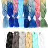 24'' 100G Synthetic Jumbo Braiding Hair Ombre Rainbow Hair Extensions Festival Jumbo Crochet Hair Weaving Box Braids Hairpieces