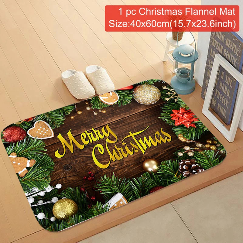 Christmas Door Mat Santa Claus Carpet Marry Christmas Decorations For Home 2024 Xmas Ornament Navidad Natal Gifts New Year 2025