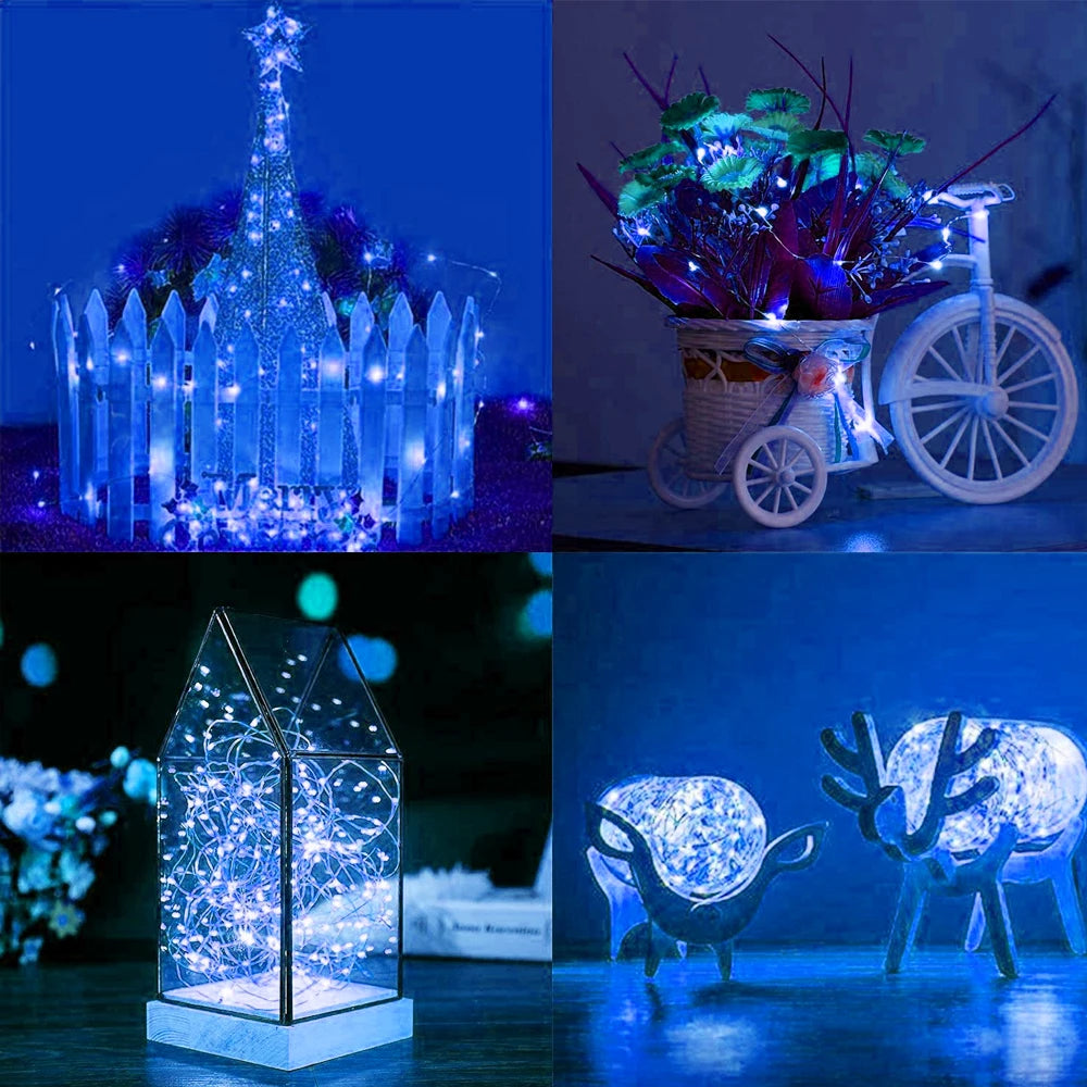 20 40LEDs Copper Wire Fairy Lights Battery Operated LED String Lights Party Wedding Indoor Christmas Decoration Garland Lights