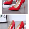 HOT Plus Size 34-44 HOT Women Shoes Pointed Toe Pumps Patent Leather Dress High Heels Boat Shoes Wedding Shoes Zapatos Mujerd76