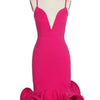 African Dresses for Women 2021 Summer African Women Pink Sleeveless V-neck Polyester Dress African Clothing