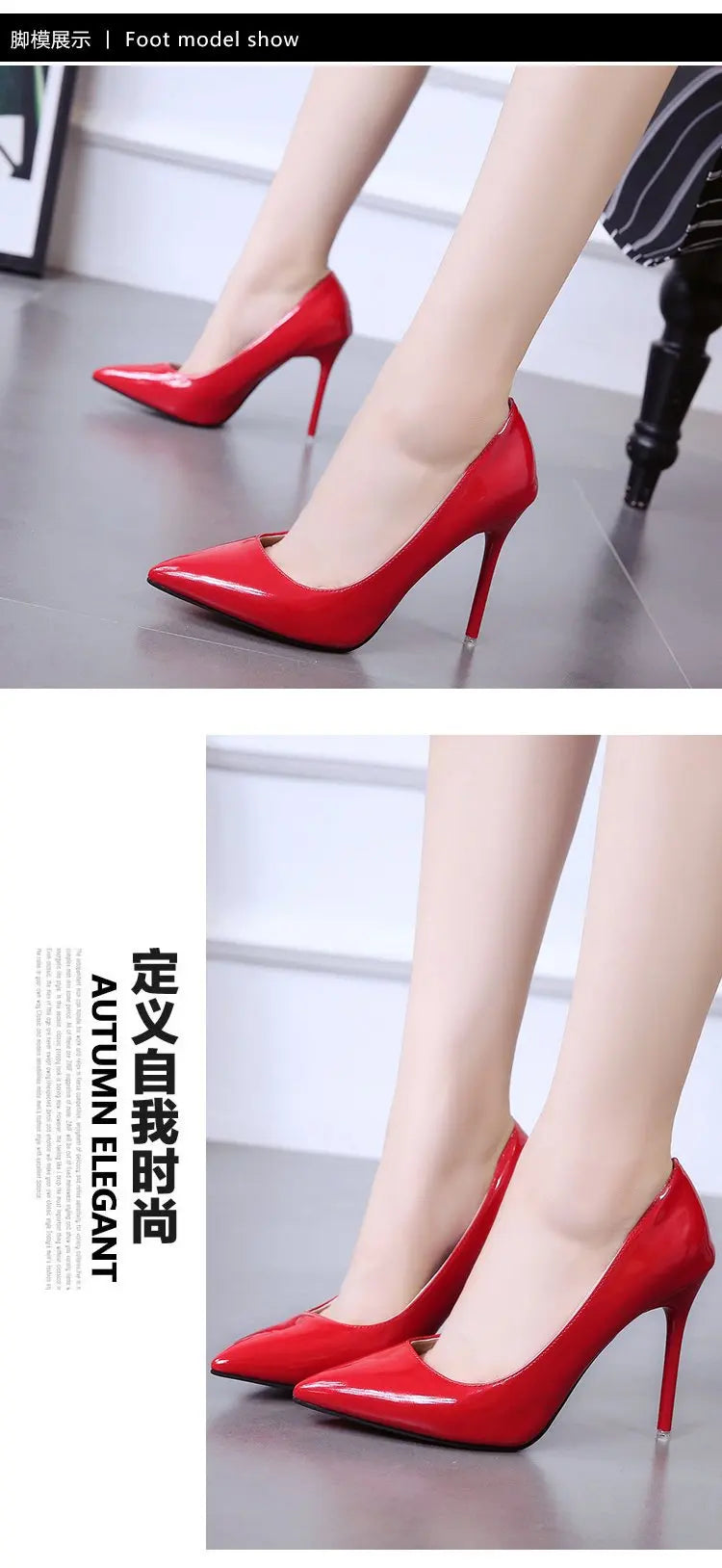 HOT Plus Size 34-44 HOT Women Shoes Pointed Toe Pumps Patent Leather Dress High Heels Boat Shoes Wedding Shoes Zapatos Mujerd76