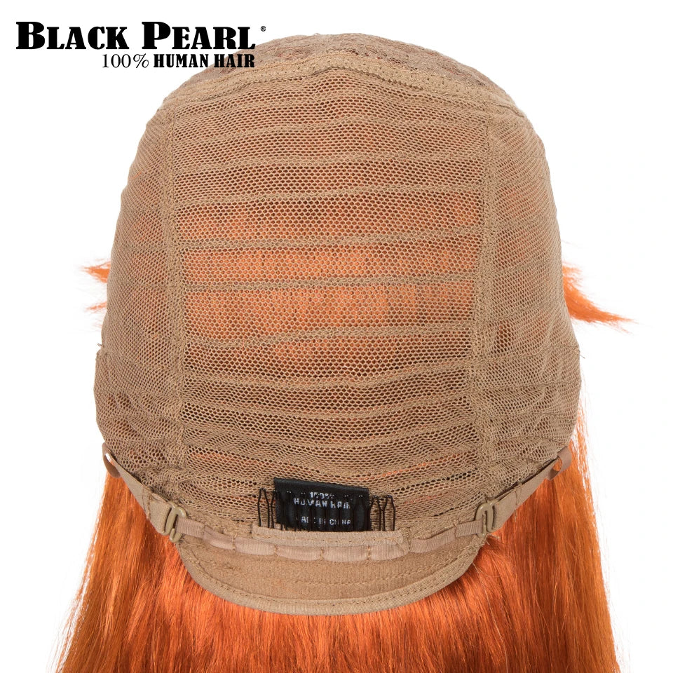 Ginger Straight 16- 28 Inch Human Hair Wigs With Bangs Full Machine Made Wigs Colored Blonde Burg Wigs Brazilian Remy Hair Wig