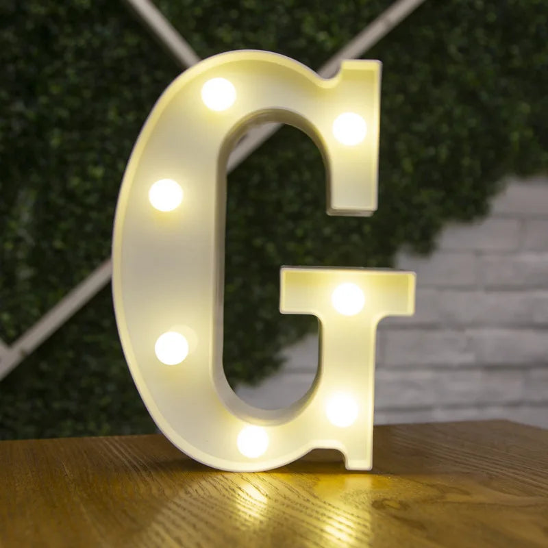 Luxury Alphabet Letter LED Lights Luminous Number Lamp  Battery Night Light for Home Wedding Birthday Christmas Party Decoration