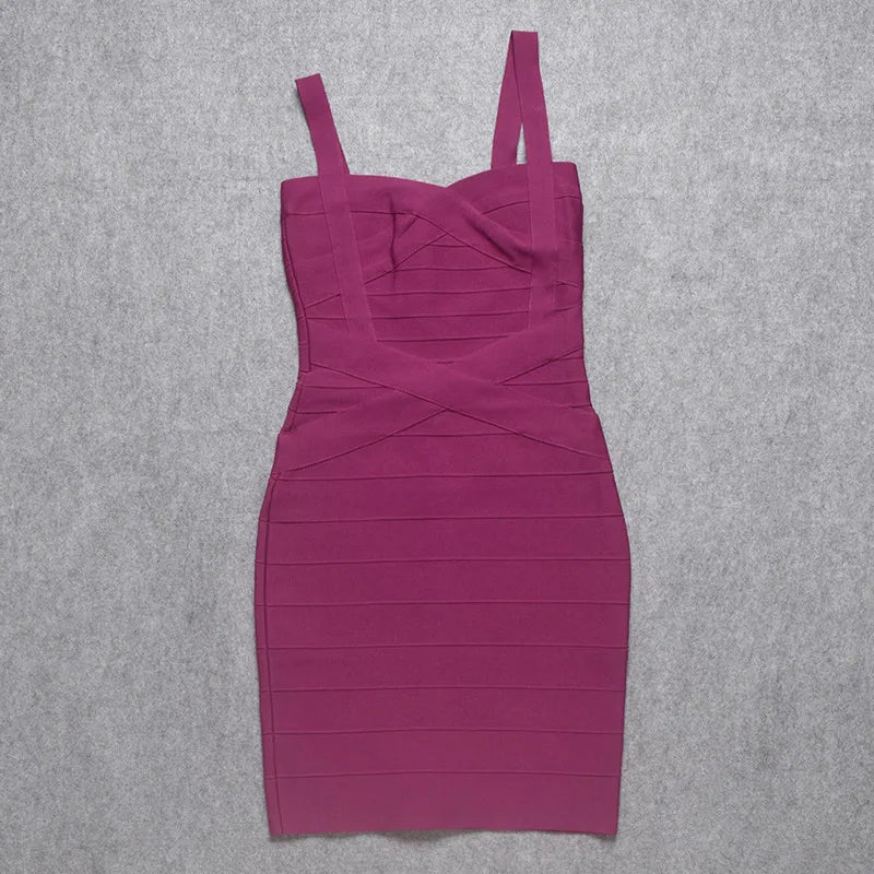 Quality Fuchsia Red Bandage Dress 2023 For Girl SweetHeart Mini Pencil Slim Dress Bodycon XL Purple Black White Party Vestidos