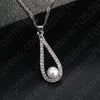 925 Sterling Silver Shiny Crystal Water Drop Pearl Necklace Earrings Jewelry Sets For Woman Fine Jewelry Wedding Gift Wholesale