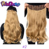 DinDong Clips In Hair Extensions 32Inch Synthetic Wavy 210G Premium Heat Resistant Hair 613# Blonde Brown 19 Colors Available