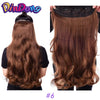 DinDong Clips In Hair Extensions 32Inch Synthetic Wavy 210G Premium Heat Resistant Hair 613# Blonde Brown 19 Colors Available