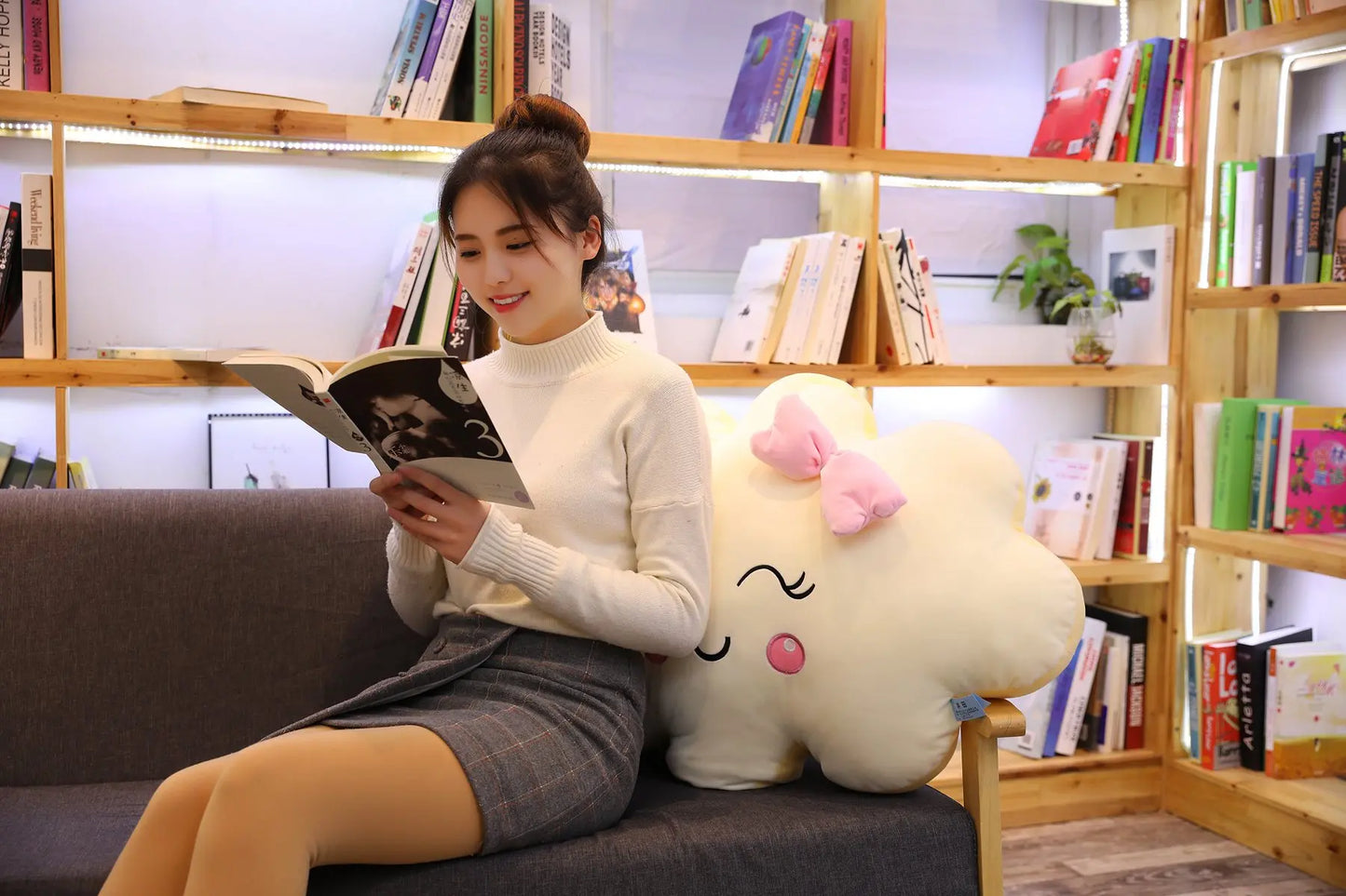 Giant New Style Kawaii Cloud Pillow Soft stuffed Cushion Lovey Smile Cloud Plush Toy For Child Baby Kid Girl lovely Gift