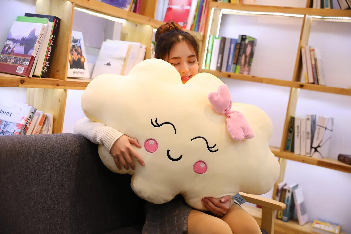 Giant New Style Kawaii Cloud Pillow Soft stuffed Cushion Lovey Smile Cloud Plush Toy For Child Baby Kid Girl lovely Gift