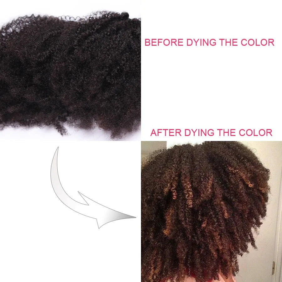 4B 4C Afro Kinky Curly Clip In Human Hair Extensions 100% Mongolian Virgin Hair Human Natural Black Clip Ins Afro Bundle YouMay
