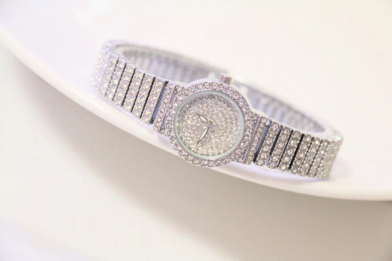 BS Women Watch Famous Luxury Brands Diamond Ladies Wrist Watches Female Small Wristwatch Rose Gold Watch Women Montre Femme 2022