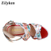 Eilyken Designer Buckle Strap Platform Wedges Women's Sandals Fashion Silk Open Toe High Heels Banquet Party Shoes