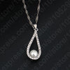925 Sterling Silver Shiny Crystal Water Drop Pearl Necklace Earrings Jewelry Sets For Woman Fine Jewelry Wedding Gift Wholesale