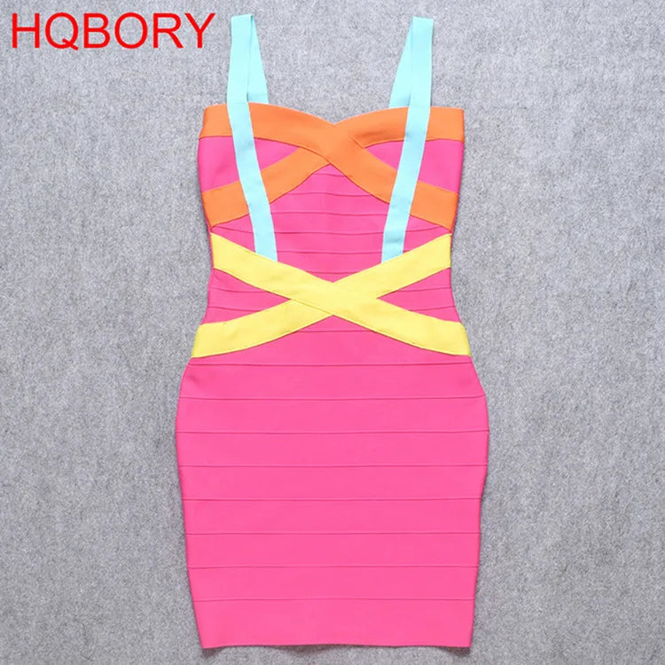 Quality Fuchsia Red Bandage Dress 2023 For Girl SweetHeart Mini Pencil Slim Dress Bodycon XL Purple Black White Party Vestidos