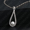 925 Sterling Silver Shiny Crystal Water Drop Pearl Necklace Earrings Jewelry Sets For Woman Fine Jewelry Wedding Gift Wholesale