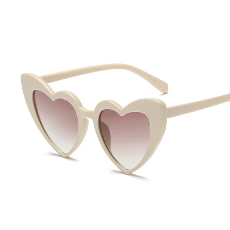 Love Heart Cat Eye Sunglasses Woman Vintage Christmas Gift Black Pink Red Heart Shape Sun Glasses For Woman Uv400