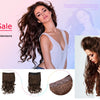 DinDong Clips In Hair Extensions 32Inch Synthetic Wavy 210G Premium Heat Resistant Hair 613# Blonde Brown 19 Colors Available