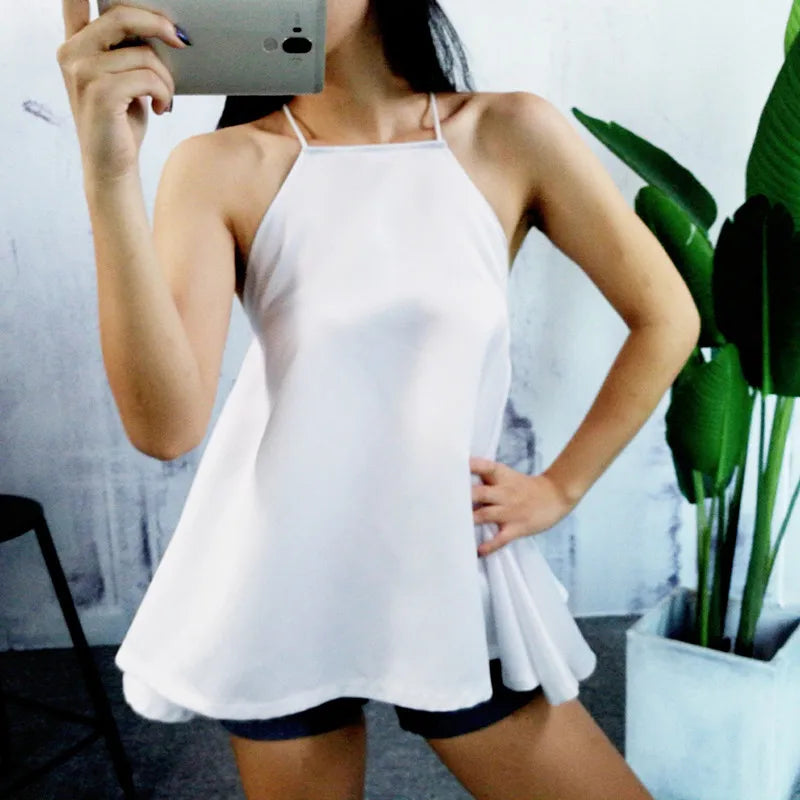 Cute Sexy White Dress Vestidos Halter Backless Cross Straps Ball Gown Slim Fit Women Summer Autumn Sundress Short Club Dresses