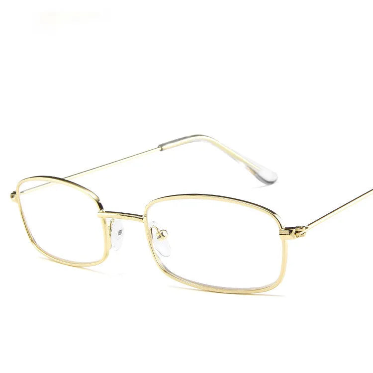 New Small Rectangle Retro Sunglasses Men Brand Designer Red Metal Frame Clear Lens Sun Glasses Women Unisex UV400