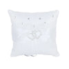 White Double Heart Rhinestone Ring Pillow Wedding Ring Bearer Cushion 10*10cm