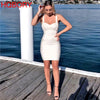 Quality Fuchsia Red Bandage Dress 2023 For Girl SweetHeart Mini Pencil Slim Dress Bodycon XL Purple Black White Party Vestidos
