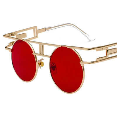 Vintage Round Steampunk Sunglasses Luxury Men And Women Punk Designer 20 Colors Sun Glasses