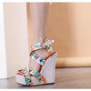 Eilyken Designer Buckle Strap Platform Wedges Women's Sandals Fashion Silk Open Toe High Heels Banquet Party Shoes