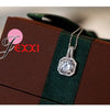 Classic Style 925 Sterling Silver Necklace And Pendants Jewelry For Women Box Chain Luxurious Big CZ Crystal Stone Accessories