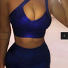 BEAUKEY Quality 2 Piece Set Shinny Metallic Rose Gold Bodycon Top & Skirt  New Mini Short Sexy Party Night Club Set