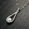 925 Sterling Silver Shiny Crystal Water Drop Pearl Necklace Earrings Jewelry Sets For Woman Fine Jewelry Wedding Gift Wholesale
