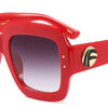 Luxury Italy Brand Oversized Square Sunglasses Women Retro Brand Designer Big Frame Sun Glasses Female Green Red Oculos 1159R