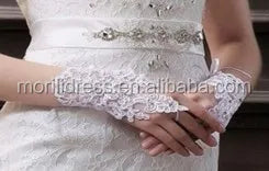 New White Wedding Dresses  Bridal Shower Dress Side Split Sweep Wholesale Train Beaded Tulle Bride Robes MW744
