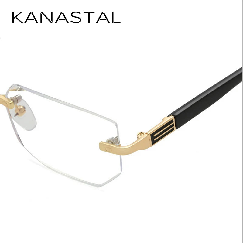 Men Blue Light Blocking Reading Glasses Women Dimond Cutting Rimless Eyeglasses Frame Anti Fatigue Hyperopia Presbyopic Eyewear
