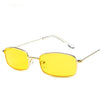 New Small Rectangle Retro Sunglasses Men Brand Designer Red Metal Frame Clear Lens Sun Glasses Women Unisex UV400